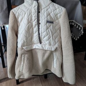 Columbia Cream Quilted Fleece Jacket